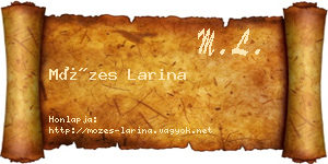 Mózes Larina névjegykártya