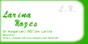 larina mozes business card